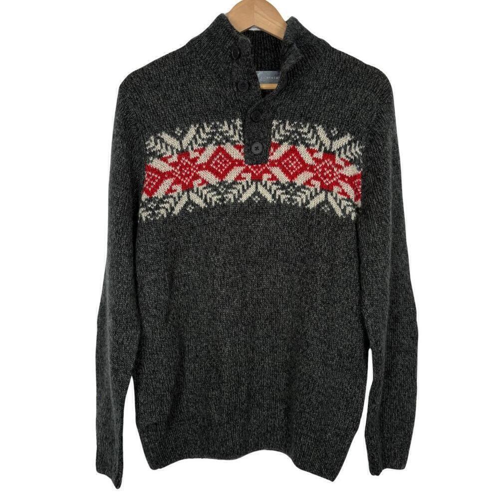 Oscar De La Renta Pullover Fairisle Knit Sweater Size: Small